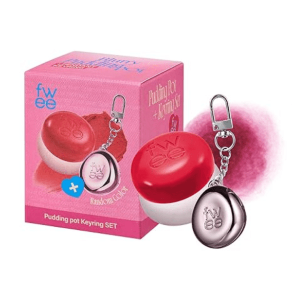 FWEE Lip&Cheek Blurry Pudding Pot RD05 Greedy 5g with Keyring