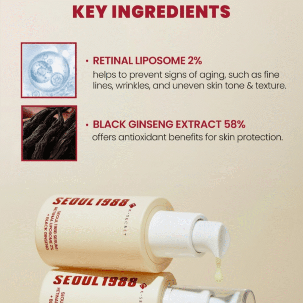K-SECRET SEOUL 1988 Retinal Liposome 2% + Black Ginseng 30ml